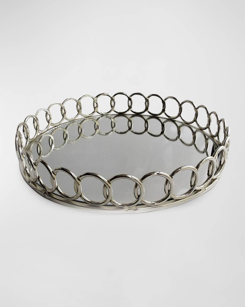 Looped Silver Round Tray